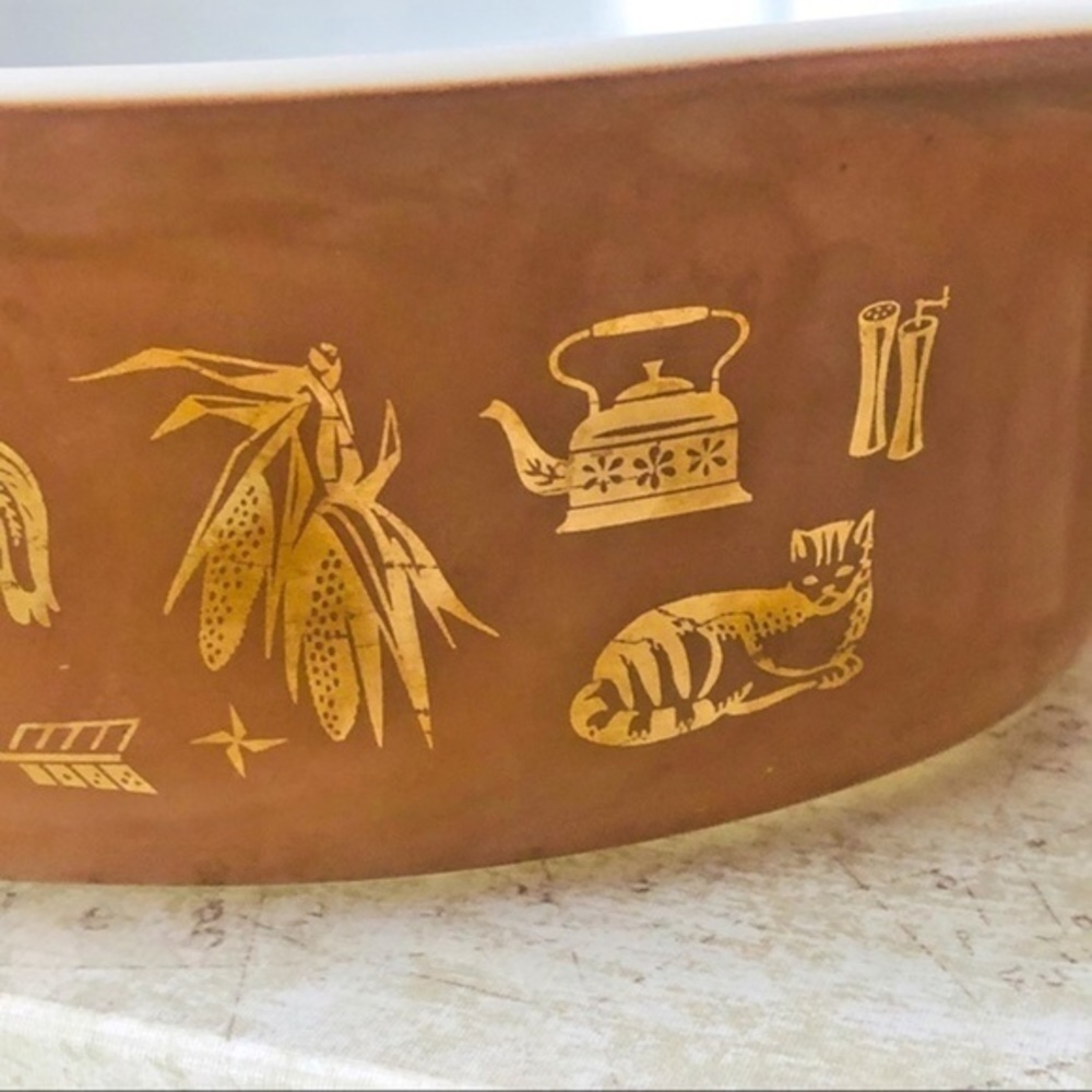 Pyrex Early American Oval 2 1/2 Quart Casserole Dish 045 Vintage MCM [No Lid] - Picture 8 of 16